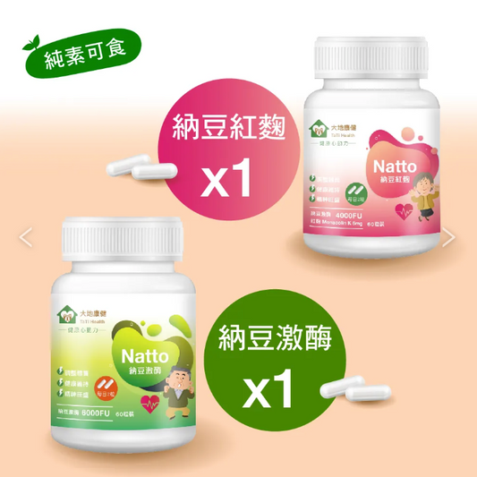 納豆紅麴膠囊-60粒/1瓶-黃金比例6mg：4000FU（直接下單默認發貨3瓶+60粒，僅限11月30日前）