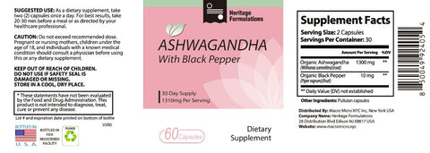 Ashwagandha 膠囊說明書，包含詳細的產品信息、用法指南、安全注意事項和其他重要內容，以幫助用戶正確理解和使用該產品。